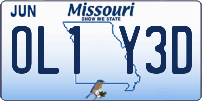 MO license plate OL1Y3D