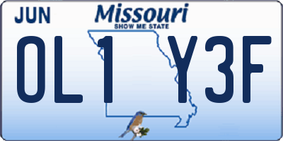 MO license plate OL1Y3F