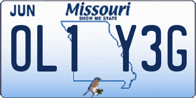 MO license plate OL1Y3G