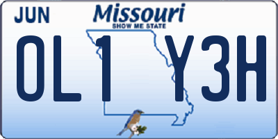 MO license plate OL1Y3H