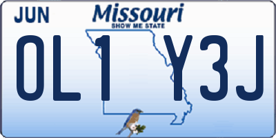 MO license plate OL1Y3J
