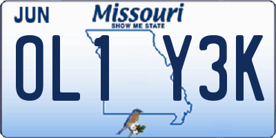 MO license plate OL1Y3K