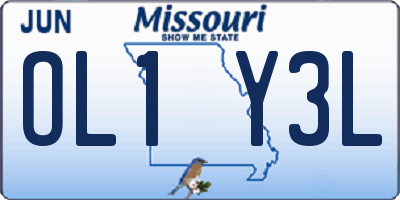 MO license plate OL1Y3L