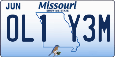 MO license plate OL1Y3M
