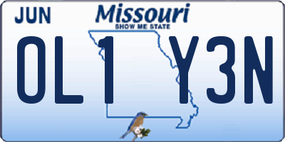 MO license plate OL1Y3N
