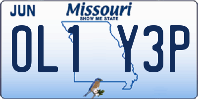 MO license plate OL1Y3P