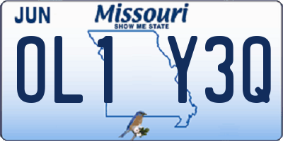 MO license plate OL1Y3Q