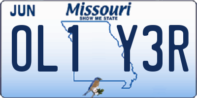 MO license plate OL1Y3R