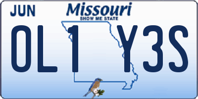 MO license plate OL1Y3S