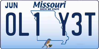 MO license plate OL1Y3T