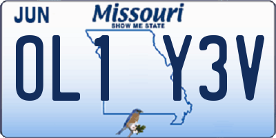 MO license plate OL1Y3V