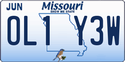 MO license plate OL1Y3W