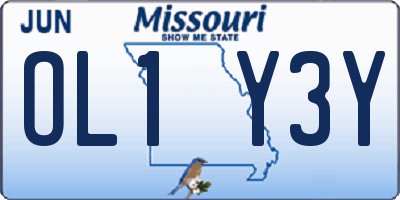 MO license plate OL1Y3Y