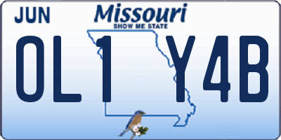 MO license plate OL1Y4B