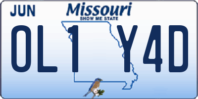 MO license plate OL1Y4D