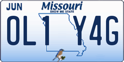 MO license plate OL1Y4G