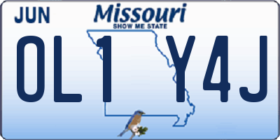 MO license plate OL1Y4J