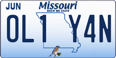 MO license plate OL1Y4N