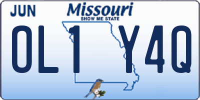 MO license plate OL1Y4Q