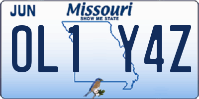 MO license plate OL1Y4Z