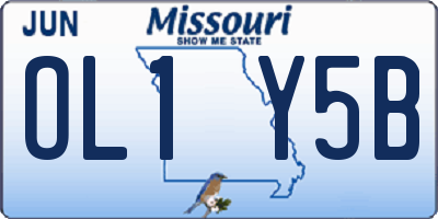 MO license plate OL1Y5B