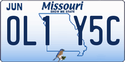 MO license plate OL1Y5C