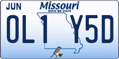 MO license plate OL1Y5D