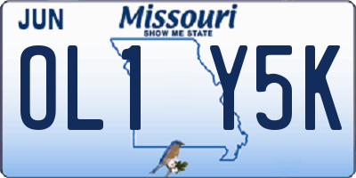 MO license plate OL1Y5K