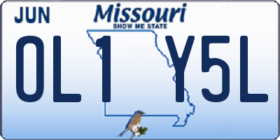 MO license plate OL1Y5L