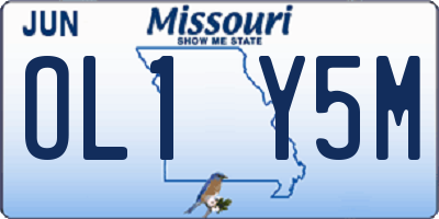 MO license plate OL1Y5M