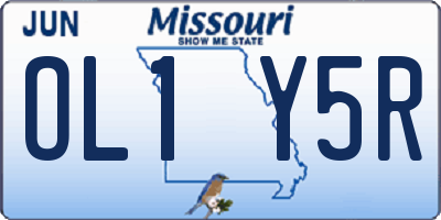MO license plate OL1Y5R