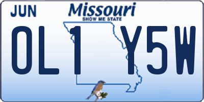 MO license plate OL1Y5W