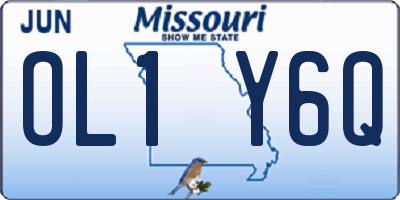 MO license plate OL1Y6Q