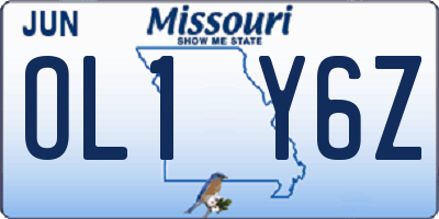 MO license plate OL1Y6Z