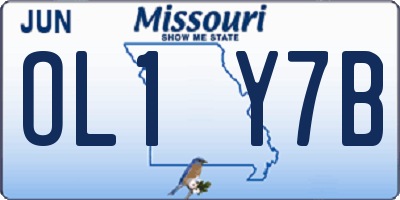MO license plate OL1Y7B