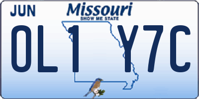 MO license plate OL1Y7C