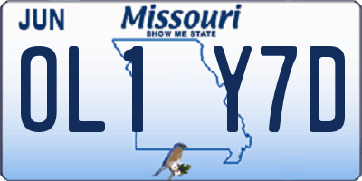 MO license plate OL1Y7D