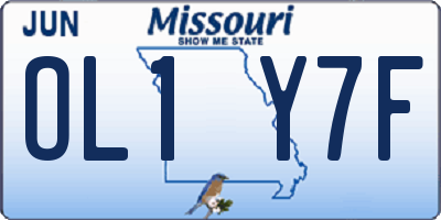 MO license plate OL1Y7F