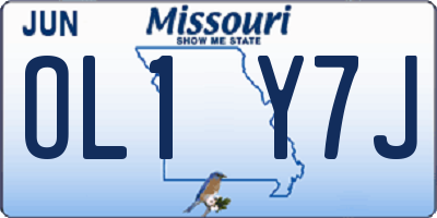 MO license plate OL1Y7J