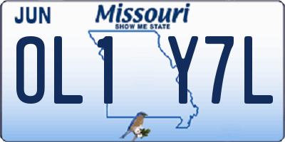 MO license plate OL1Y7L