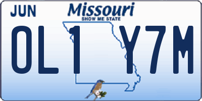 MO license plate OL1Y7M