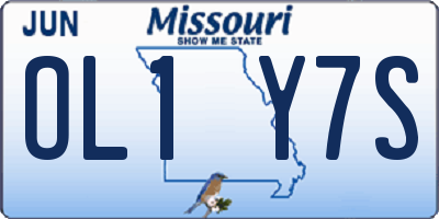 MO license plate OL1Y7S