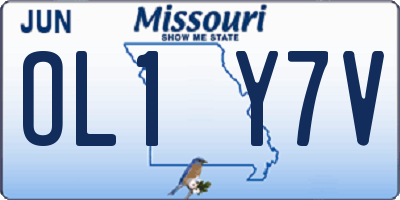 MO license plate OL1Y7V