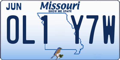 MO license plate OL1Y7W