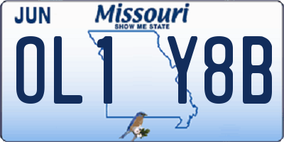 MO license plate OL1Y8B