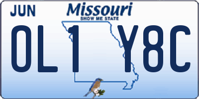 MO license plate OL1Y8C