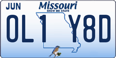 MO license plate OL1Y8D
