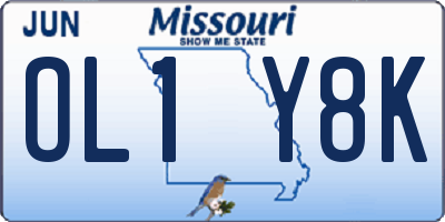 MO license plate OL1Y8K