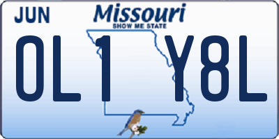 MO license plate OL1Y8L