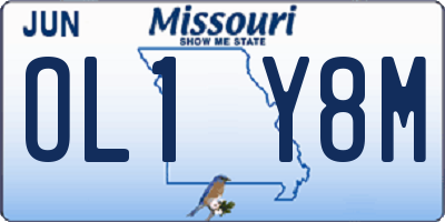MO license plate OL1Y8M